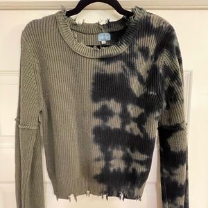 Distressed crewneck sweater